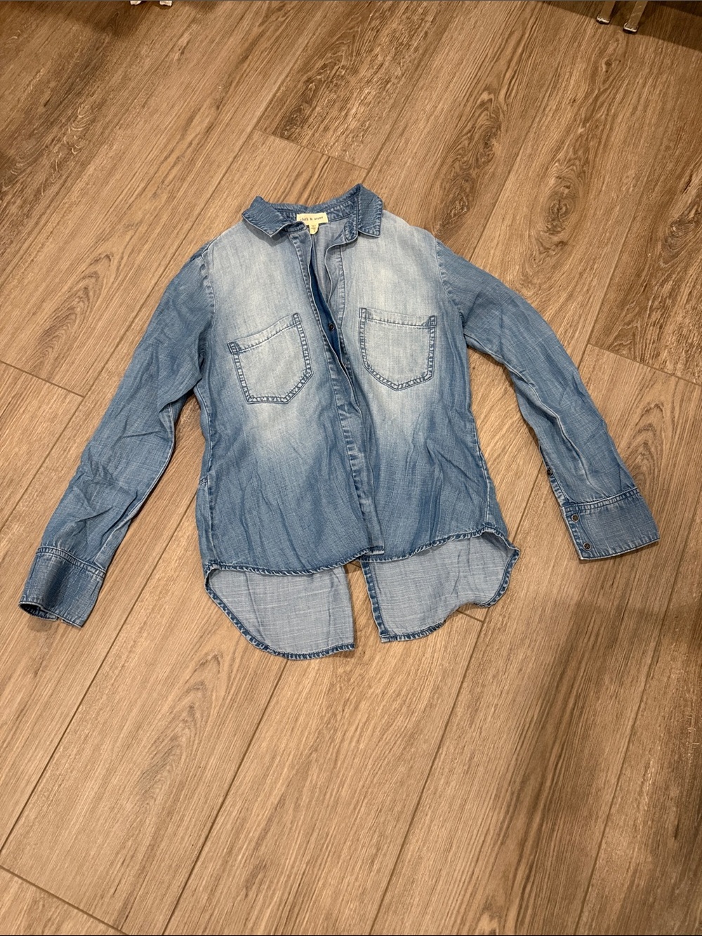 cloth & stone Washed Light Blue Denim Button-Down Shirt